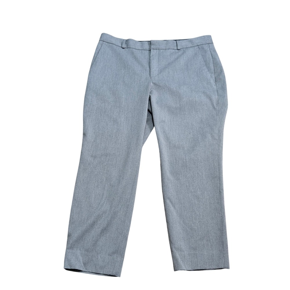 Banana Republic Avery Grey Straight Leg Cropped Dress Pants Mid Rise Size 12